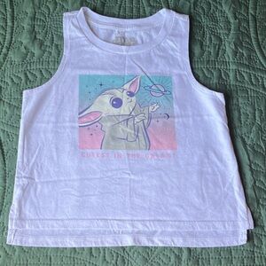 Star Wars White Tank Top with Baby Yoda Graphic
